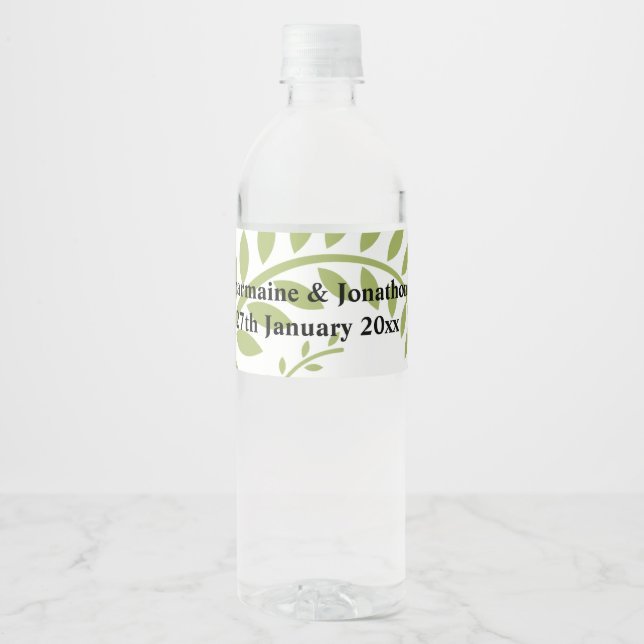 GREEN FERN CUSTOMIZABLE WATER  LABEL (Front)
