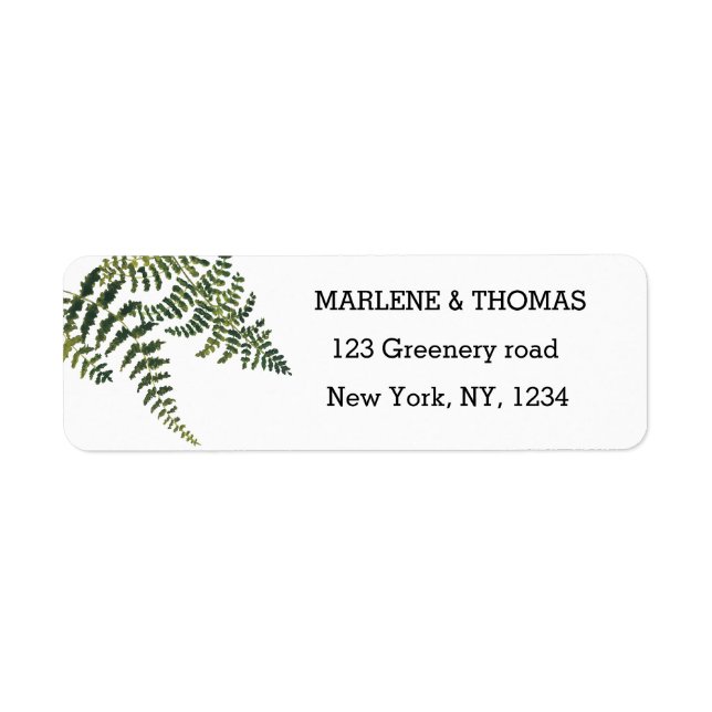 Green Fern Foliage Watercolor Botanical Wedding (Front)