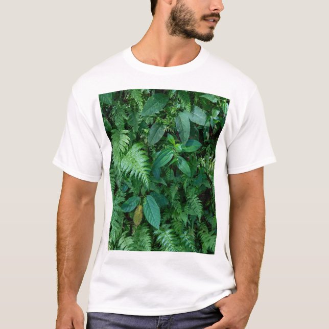 Green Fern Grass Foliage Texture T-Shirt (Front)