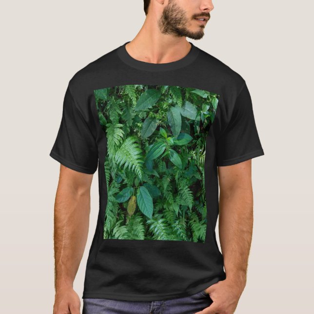 Green Fern Grass Foliage Texture T-Shirt (Front)