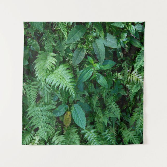 Green Fern Grass Foliage Texture Tapestry (Front)