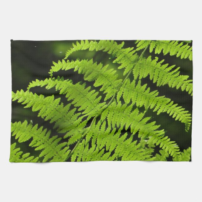 Green fern kitchen towel (Horizontal)