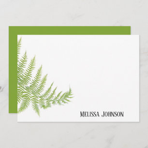 Green Fern Leaf Personalized Card