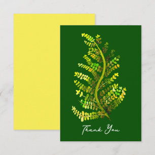 Green fern leaf plant art card