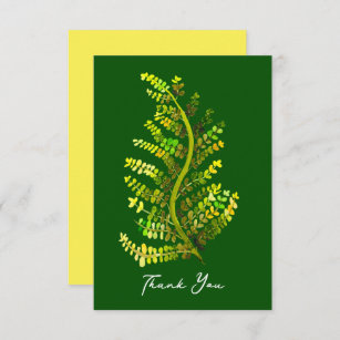 Green fern leaf plant art card