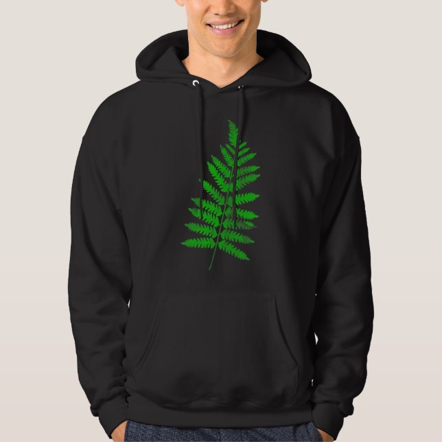 Green Fern leaves I love nature garden gardening b Hoodie (Front)