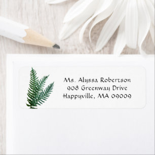Green Fern Leaves Nature Themed Return Address