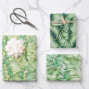 Green Fern Leaves Wrapping Paper Sheet