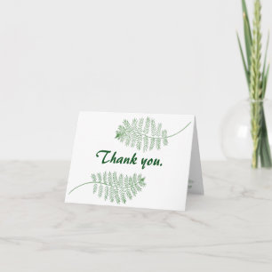 Green Fern Merci Mariage des cartes de notes