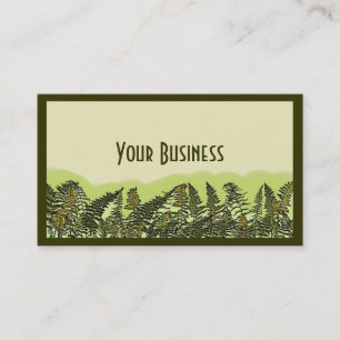 Green fern plant customizable business cards