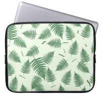 Green  Fern Plant Leaf Pattern Laptop Sleeve