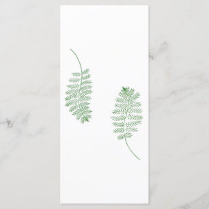 Green Fern, Wedding menu cards
