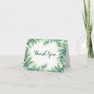 Green Fern Wedding Thank You Card