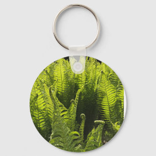 “Green ferns and curling fronds” Keychain