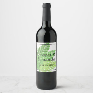 Green Ferns   botanical  Wine Label