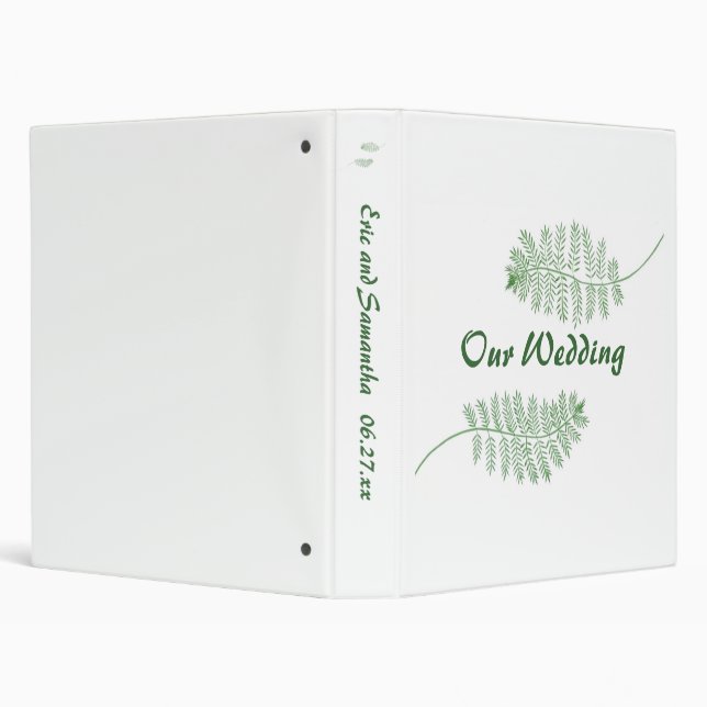Green Ferns Our Wedding Binders Template (Background)