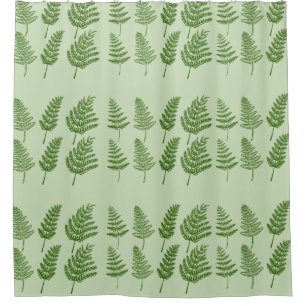 Green Ferns Pattern Shower Curtain
