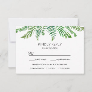 Green ferns response card