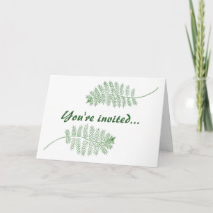 Green Ferns Wedding invitations Cards, template