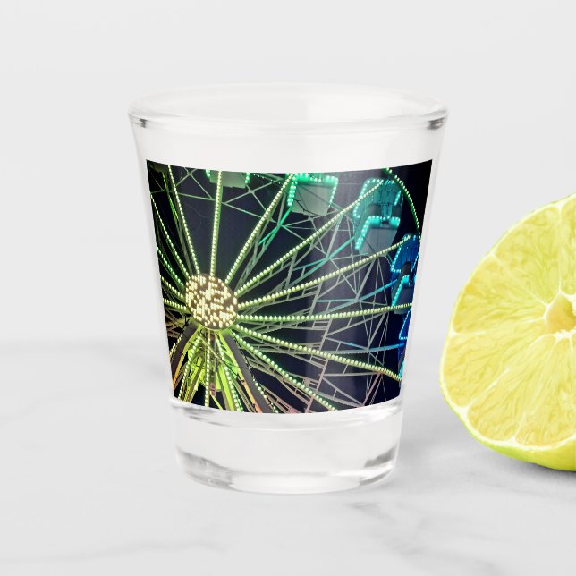 Green Ferris wheel Shot Glass (Front)