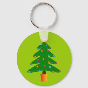Green Festive Christmas Tree Keychain