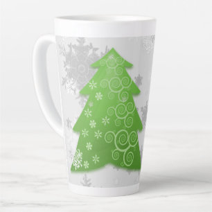 Green Festive Christmas Tree Latte Mug