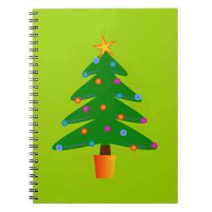 Green Festive Christmas Tree Notebook