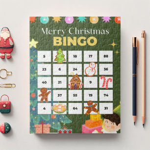 Green Festive Noël Bingo Jigsaw Puzzle Puzzle