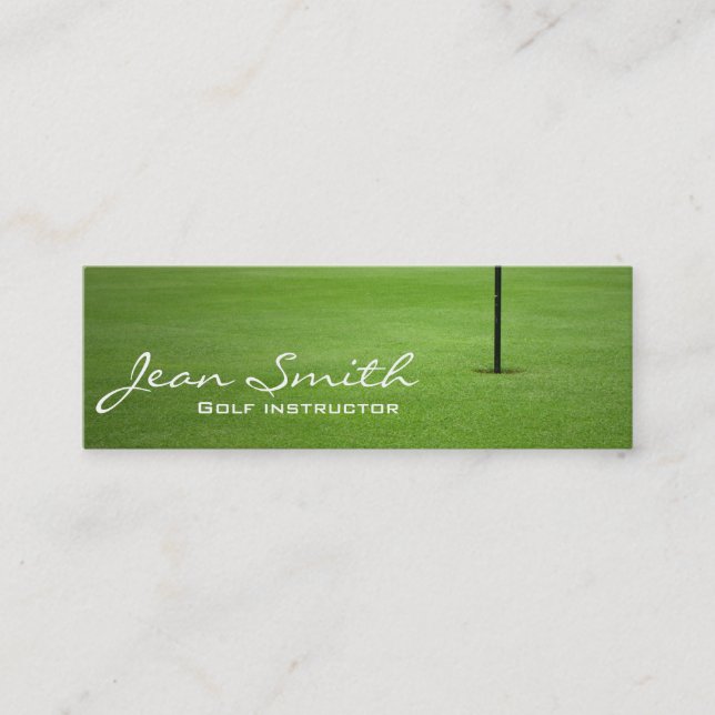 Green Field Golf instructor Mini Business Card (Front)