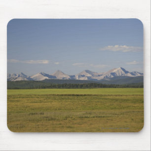 Green Fields And Rolling Hills With Mountains Mouse Pad