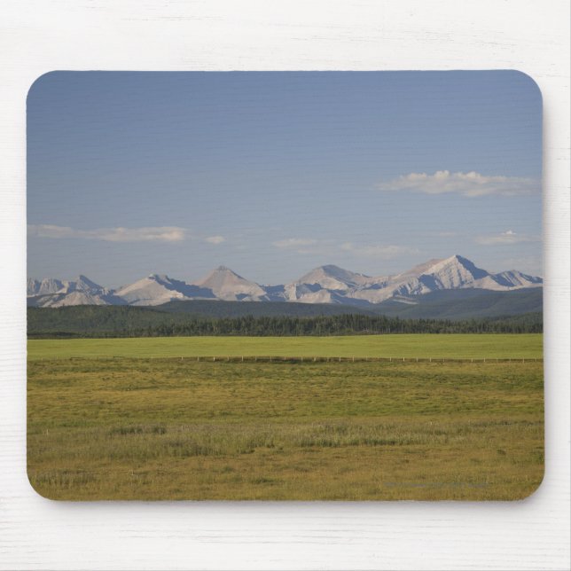 Green Fields And Rolling Hills With Mountains Mouse Pad (Front)