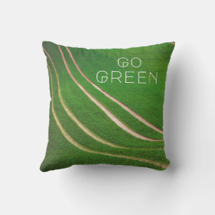 Green fields throw pillow