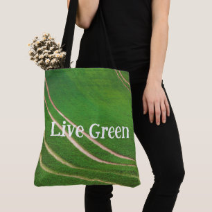 Green fields tote bag