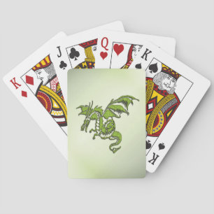Green Fighting Dragon Playing Cards