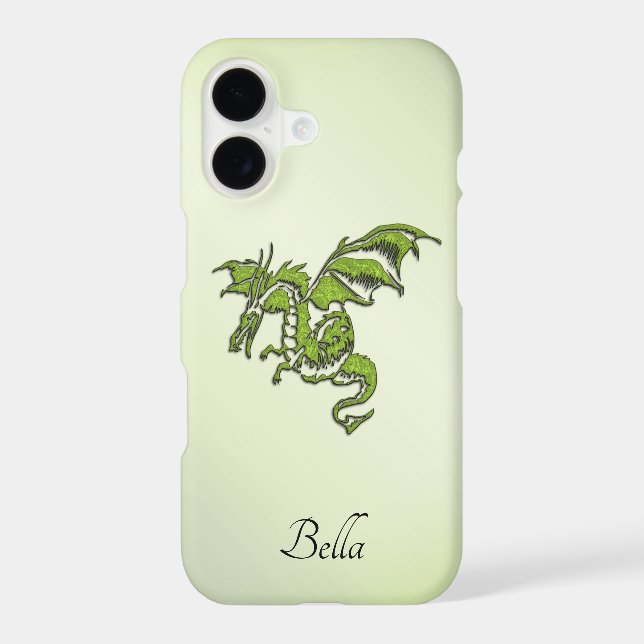 Green Fighting Dragon with Name (Back)