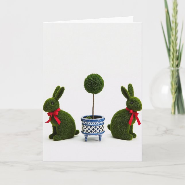 Green Figures Topiary Art Card (Front)
