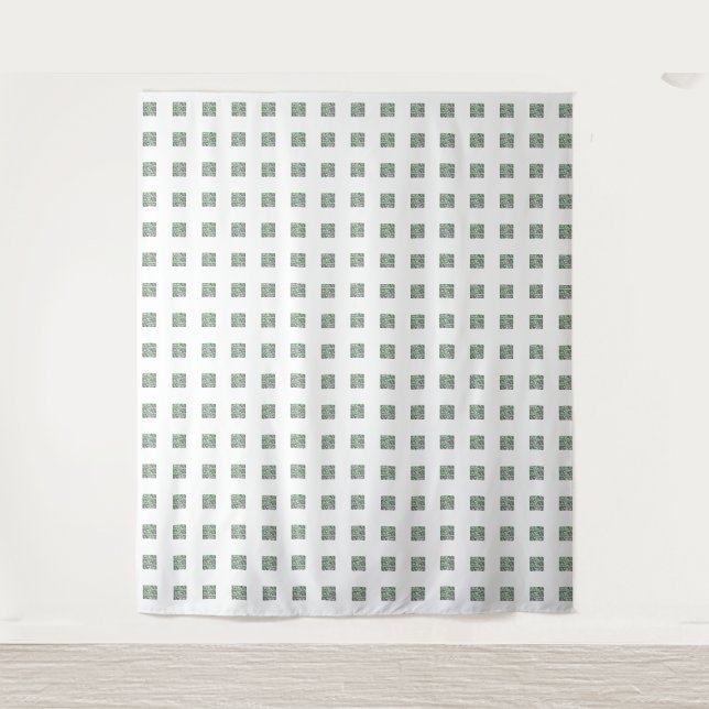 Green Filigree Cross Pattern Design Tapestry (Front)
