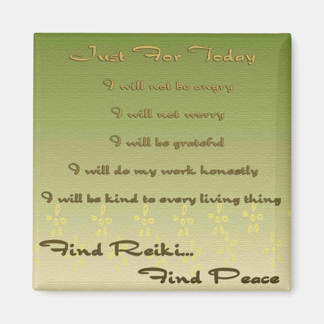 Green Find Reiki Magnet (Front)