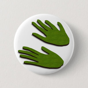 Green fingers 2 inch round button
