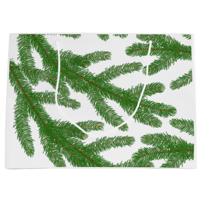 Green fir tree branches   large gift bag (Front)