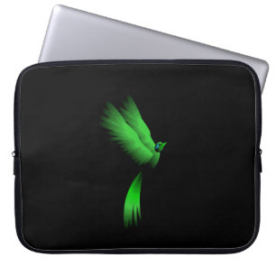 Green Fire Bird Laptop Sleeve