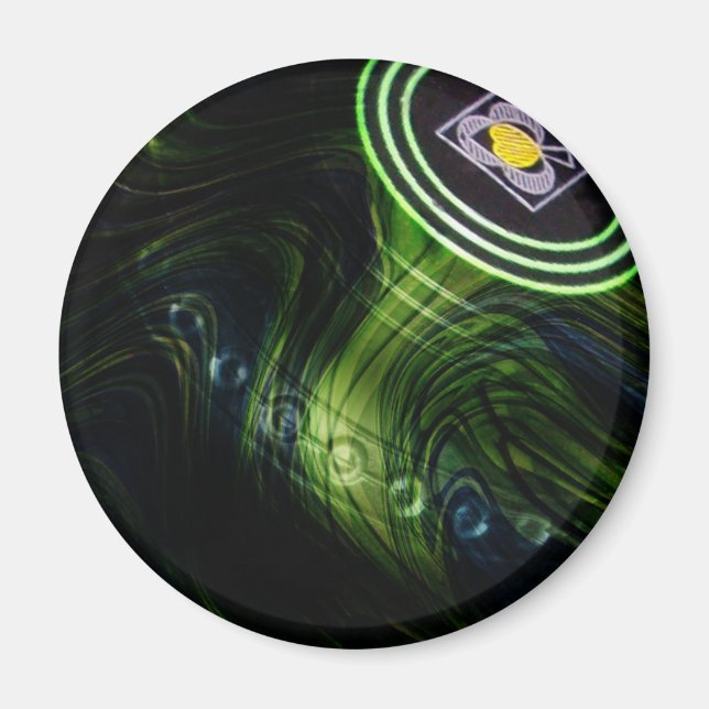 Green Fire Lawn Bowl, Fridge Magnet (Front)