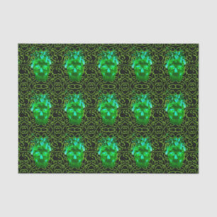 Green Fire Skull Tissue Paper