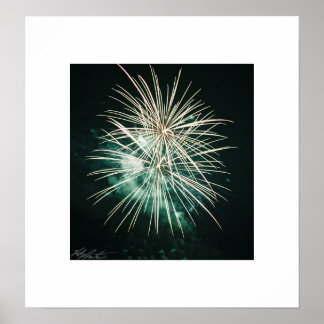 Green Fireworks Poster