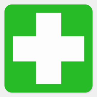 Green First Aid Decal Square Sticker