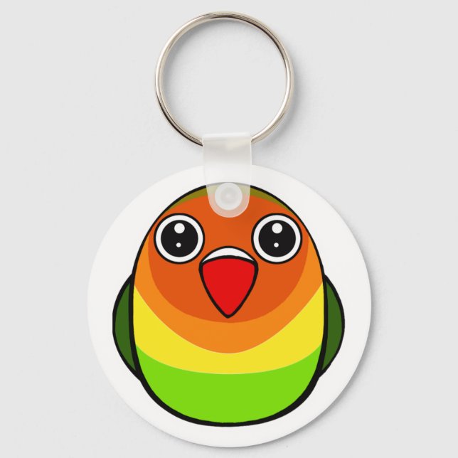 Green Fischer lovebird Keychain (Front)