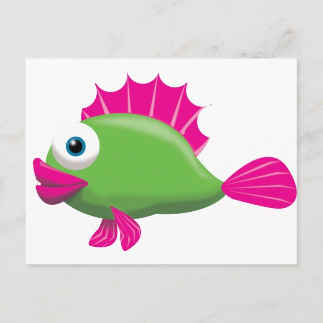 GREEN FISH POSTCARD (Front)
