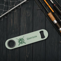 Green Fisherman Pole and Fish Personalized 