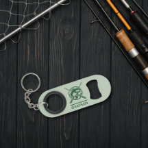 Green Fisherman Pole and Fish Personalized 