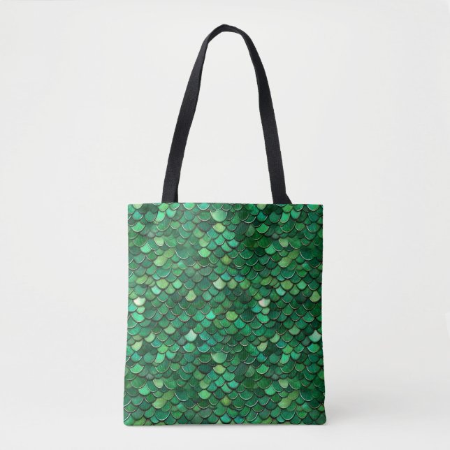 Green flake print tote bag (Front)